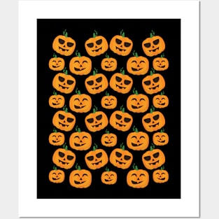 Halloween Jack O Lantern Pumpkin Pattern Posters and Art